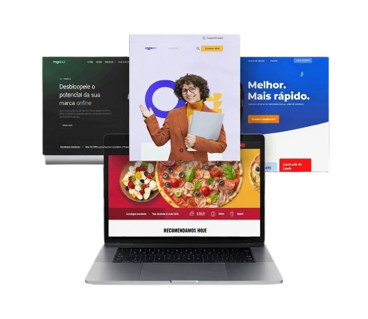 Exemplo de site em dispositivos móveis e desktop
